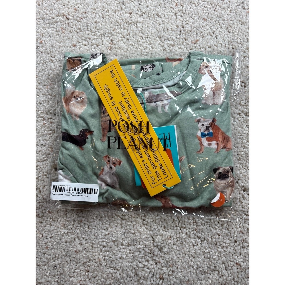 Posh Peanut posh puppies classic pajama set 5-6 years NEW